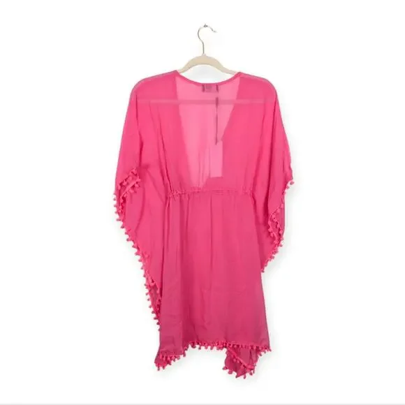 NWT Shahida Parides Pink Beach Pom Pom Coverup NWT Shahida Parides Pink Beach Pom Pom Coverup